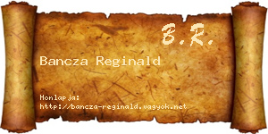 Bancza Reginald névjegykártya